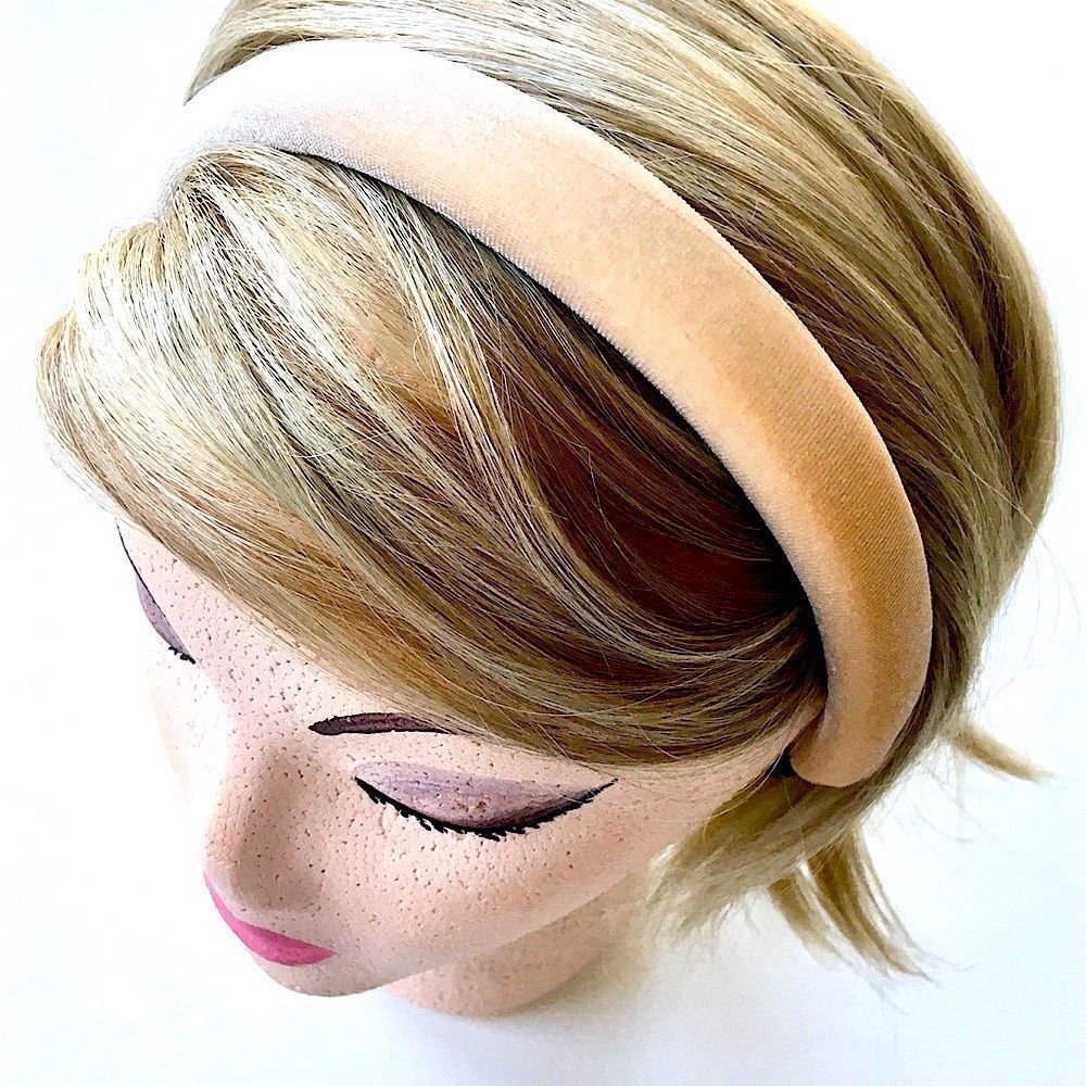 Padded Velour Headband, Creamy Champagne NWT